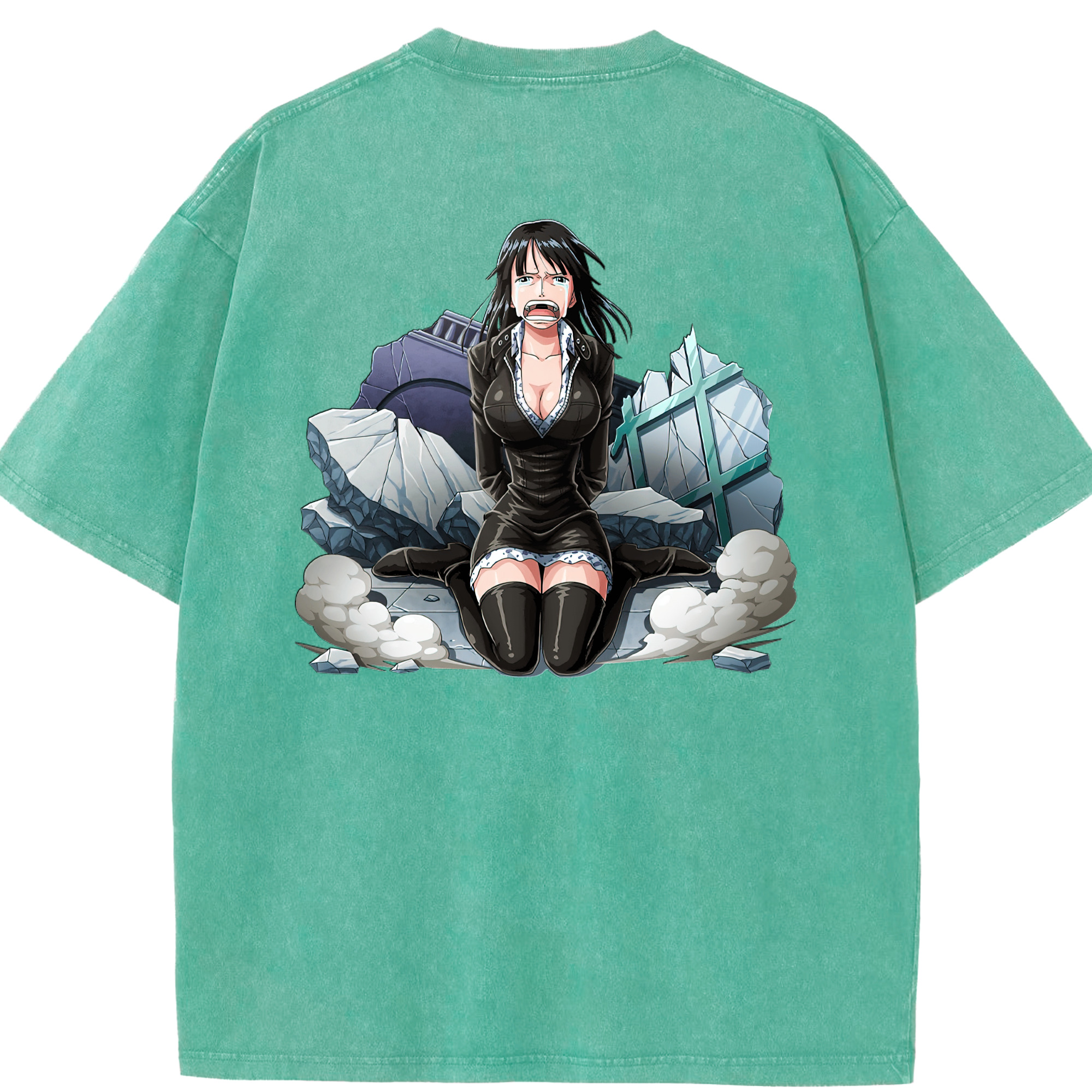 ワンピース ニコ・ロビン ONE PIECE Nico Robin 綿100% ヴィンテージ風 半袖Tシャツ（背面プリント）